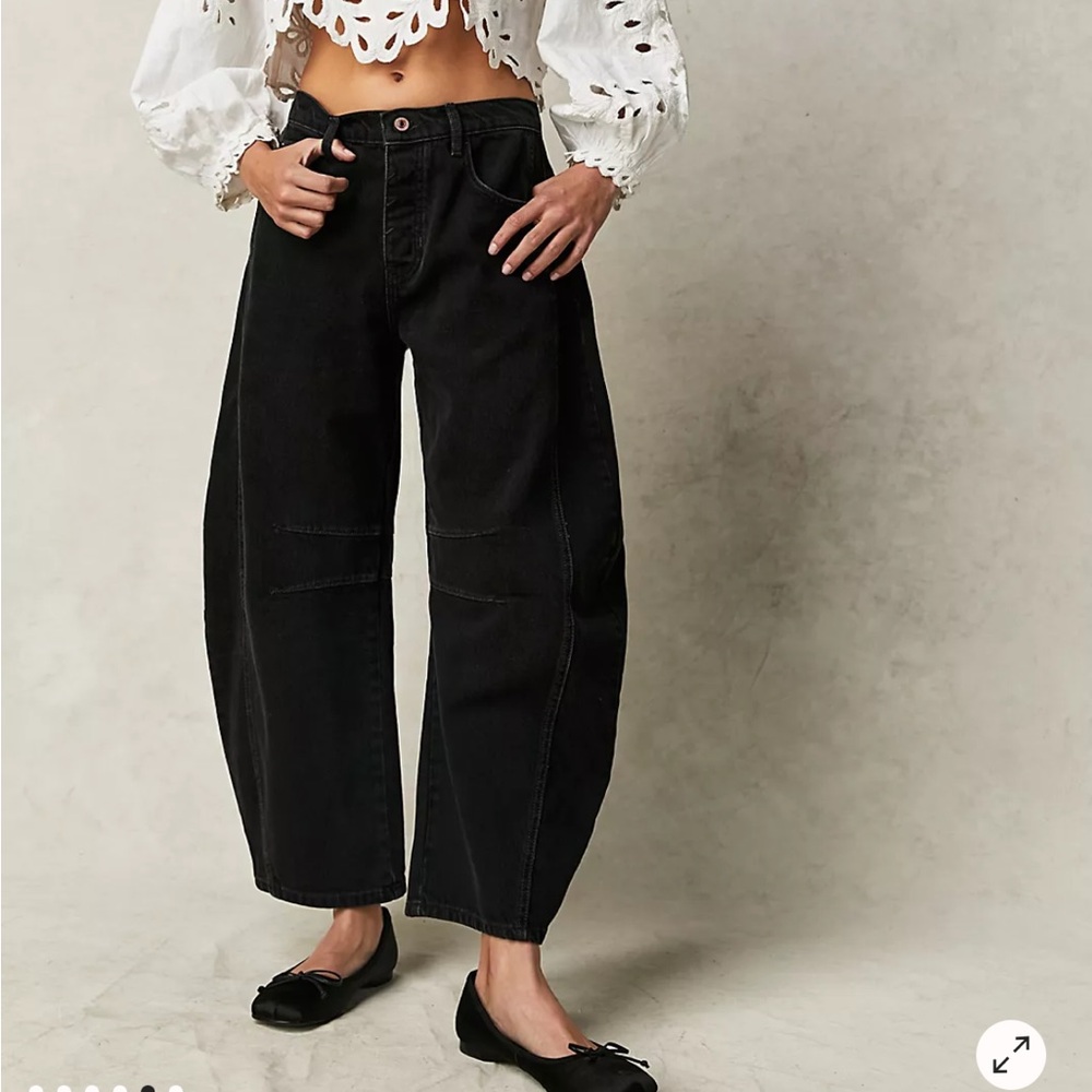 We The Free Good Luck Mid-Rise Barrel Jeans